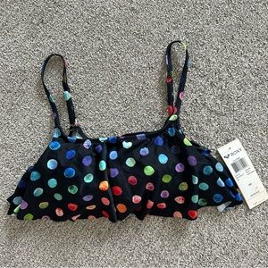 Roxy Women's Flutter Bikini Top Rainbow Polka Dot‎ Size XS